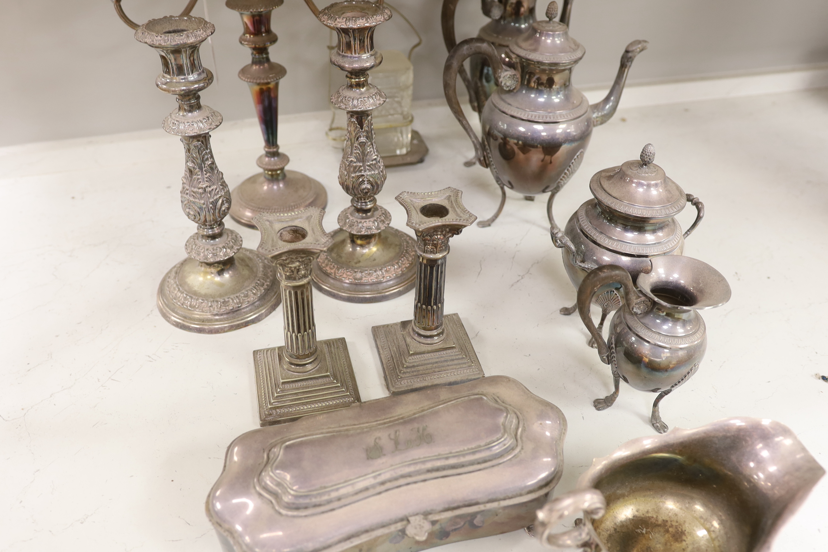 A quantity of silver plated wares